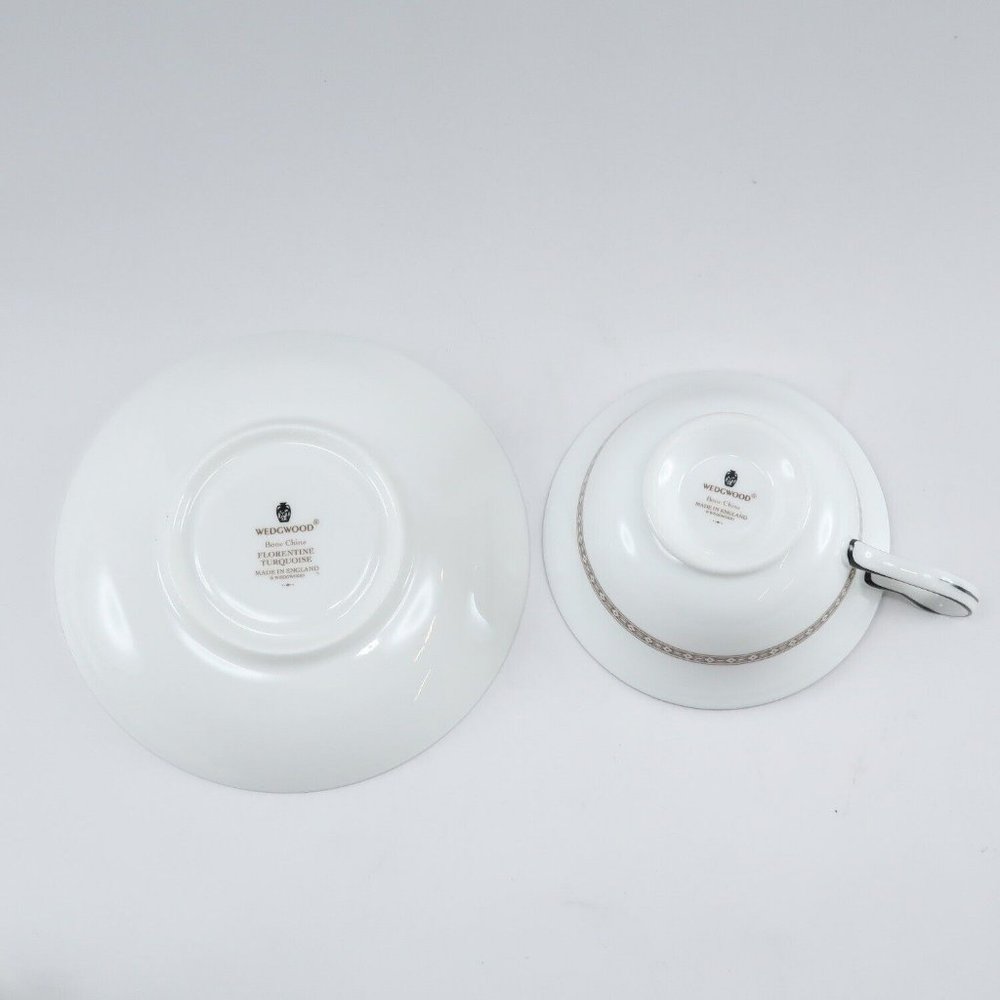 Wedgwood Cup & saucer & plate Florentine turquoise Tableware Porcelain _ - Picture 4 of 7